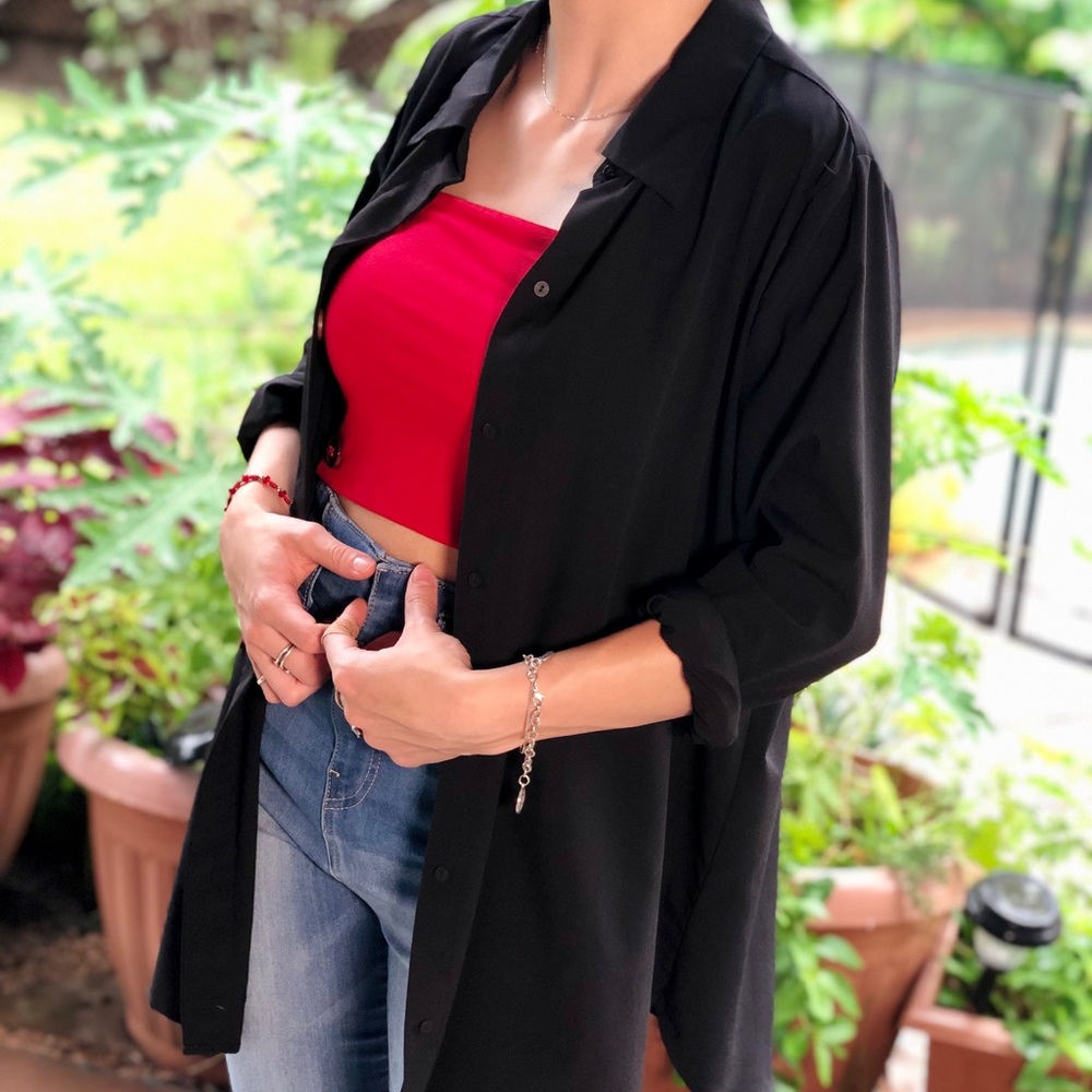 Oversized Black Buttondown